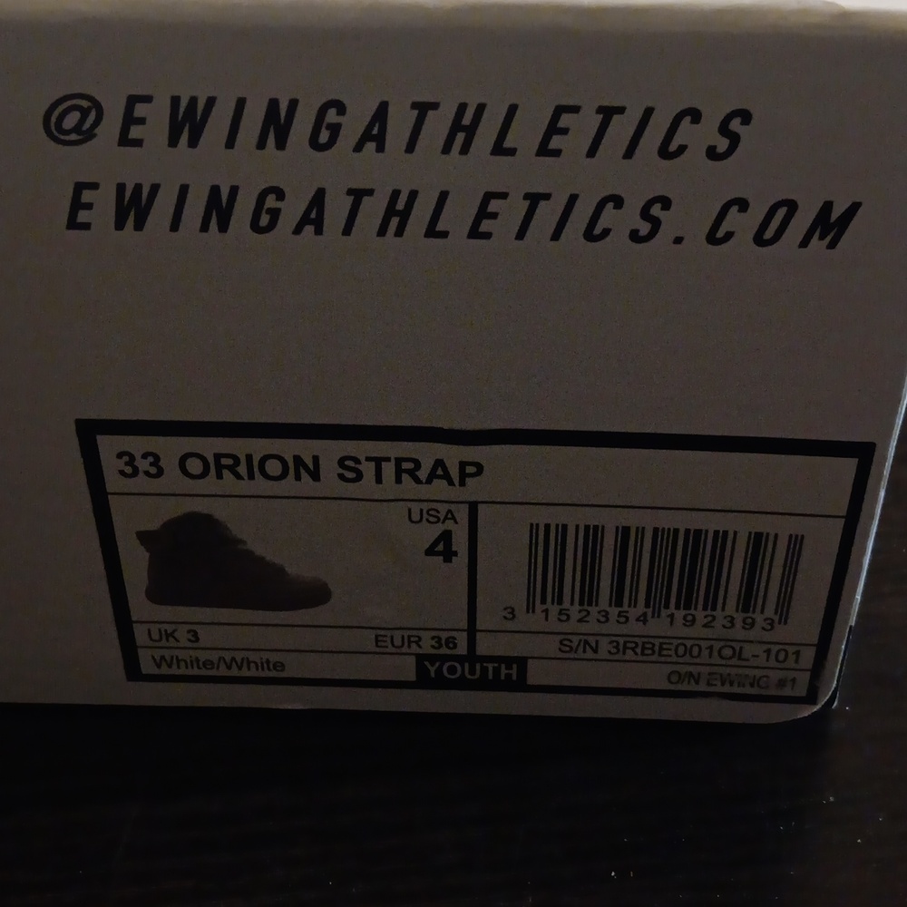 Patrick Ewing 33 Orion Strap "White On White" Boys 4Y Girls 5.5 NWBOX - Picture 9 of 9